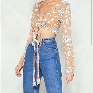 Floral Crop top that ties in the front